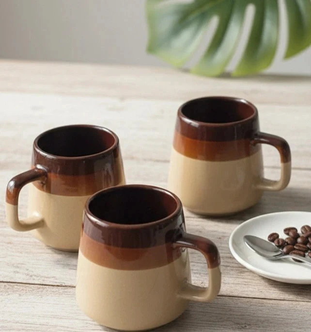 Lot de 5 tasses à café en gré - vintage